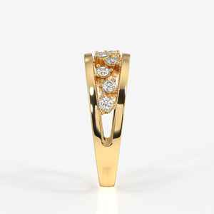 SHIVPATH Anillo de eternidad de diamante brillante de oro sólido de 14 quilates en chapado en oro amarillo Anillo DE BODA clásico y delicado para ella - Product Image 3