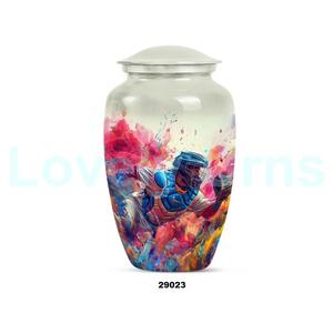 Venta caliente hermoso jugador de béisbol tema cremación urna para adultos para cenizas urna funeraria grande decorativa con bolsa de terciopelo gratis - Product Image 1