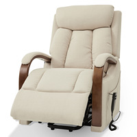 CJSmart US Entrepôt Livraison directe Tissu Power Lift Chaise inclinable Canapé avec accoudoirs en bois pour salon