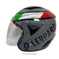 Casque de moto en ABS de haute qualité, nouveau modèle JP13 Leopard, avec mousse |   Casque de moto demi-visage pour adulte, visière unique, finition brillante gris pierre, homologué SNI