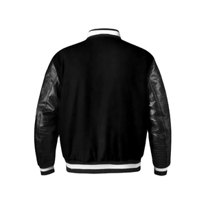 Chaqueta universitaria de lana bordada personalizada Chaqueta universitaria de lana de manga de cuero Ropa de calle para hombre Chaqueta universitaria de invierno para hombre - Product Image 4