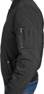 Veste matelassée pour homme en couleur noire unie avec fermeture éclair, respirante, chaude, élégante, imperméable, ajustée, personnalisée, pour le printemps, style streetwear - Product Image 2