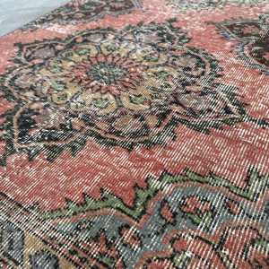Turkish <b>Runner</b> Rug 2.7x12.5 ft, <b>Red</b> Black Persian Rug Wool - Product Image 5