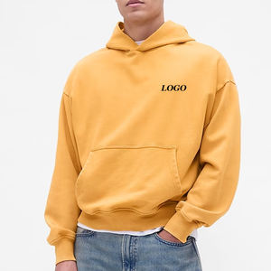 Sudadera con Capucha para Hombre, Color Sólido, Servicio OEM para Compradores al por Mayor, Ropa Casual de Fábrica 2026, con Bolsillos Tipo Canguro - Product Image 1