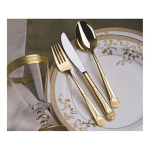 Haute Qualité En Acier Inoxydable Or Couleur Poignée Couverts Ensemble Restaurant Hôtel Ware Fournitures Vaisselle De Table Couverts - Product Image 1