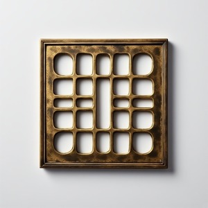 Solution de drainage rectangulaire longue en laiton à rainures, motif géométrique orné inspiré de l'architecture européenne du XIXe siècle, moderne pour - Product Image 5