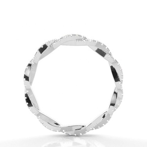 925 Sterling Silver 18K White Gold Wedding <b>Ring</b> VVS Moissanite Round Cut Diamond Inlay for Women High Quality <b>Fine</b> Jewelry - Product Image 4