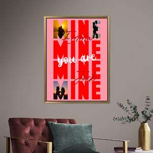 Personalized You Are Mine Printed <b>Canvas</b> Art - Custom Couples Decor,Gold <b>Framed</b> - Product Image 1