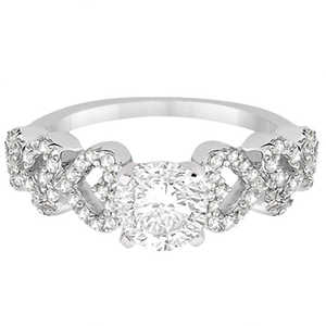 แหวนหมั้นเพชรทรงหัวใจทองคำขาว 14k ประดับเพชร 0.30 กะรัต - Product Image 1