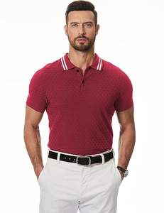 Chemise décontractée pour homme en maille unie teinte en fil, à manches courtes, boutonnée, respirante et légère, ODM - Product Image 3