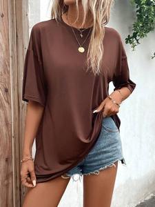 Camisetas de peso pesado para mujer, camiseta informal para mujer, camiseta de gran tamaño para mujer - Product Image 6