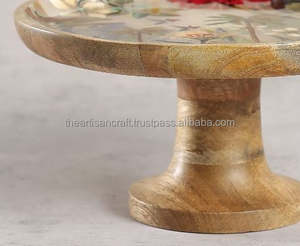 ที่ตั้งเค้กไม้มะม่วงขัดเงาดีไซน์ช่างฝีมือสำหรับโชว์เค้กผลไม้ชีสของที่ระลึกสไตล์ชาวเรือหรือความรัก - Product Image 5