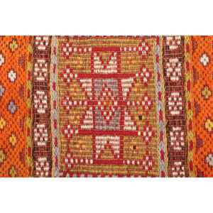 Grand tapis turc vintage de 5,6 x 7,7 pieds, tapis en laine à motifs floraux orange - Product Image 4