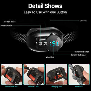 <span class=keywords><strong>Collar</strong></span> de entrenamiento eléctrico antiladridos para perros con 5 sensibilidad, fabricante de collares de choque impermeables recargables para perros - Product Image 6