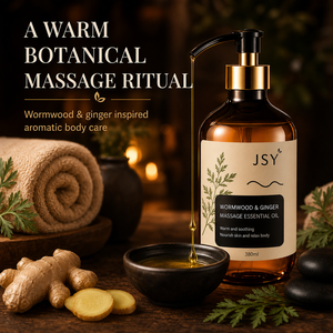 Huile de massage au gingembre et à l'armoise <span class=keywords><strong>JSY</strong></span>, huile essentielle végétale hydratante chauffante pour le corps entier, massage du dos, Gua Sha, marque privée OEM ODM - Product Image 5
