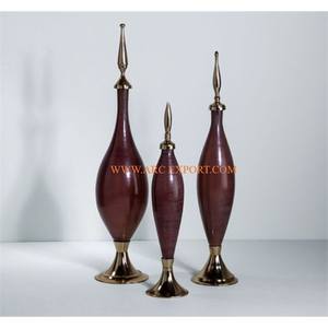 Juego de 3 mesas de aluminio doradas y blancas Centro de mesa decorativo Calidad superior Diferentes tamaños Centro de mesa de fiesta clásico - Product Image 3