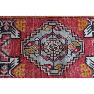 Vintage 1.6x3.1 ft Rug, Turkish Rug, <b>Red</b> Floral <b>Wool</b> Rug - Product Image 4