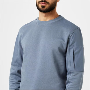 Elegante sudadera de gran tamaño para hombre, tendencia callejera, sudadera de algodón liso, traje informal sencillo para hombre - Product Image 4