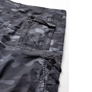 Pantalones cortos Cargo ligeros de secado rápido para hombre con botón Fly bordado parche bolsillos utilitarios-patrón sólido Streetwear - Product Image 3