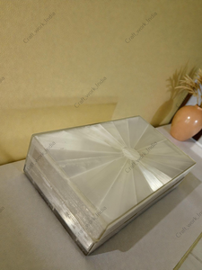 Double Sided Natural Quartz Gemstone <b>Clutch</b> with Panelled Stone Inlay Gold Frame Handcrafted Luxury Statement <b>Bag</b> - Product Image 6