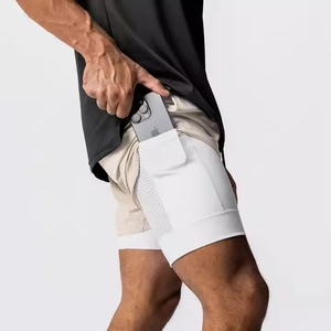 Pantalones cortos de entrenamiento de poliéster transpirable de alta calidad para hombre de fábrica OEM, ropa deportiva para gimnasio con logotipo personalizado, patrón sólido para deportes de carrera - Product Image 3