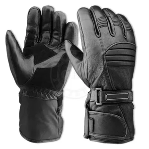 Sarung tangan balap, sarung tangan jari penuh sepeda motor kulit pembalap dengan fungsi layar sentuh untuk penggunaan musim dingin