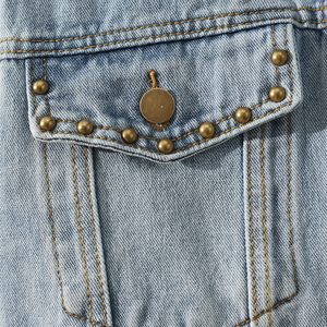 Vestes en jean pour hommes, effet usé, rivets uniques, vestes en jean de luxe pour hommes avec perles - Product Image 3
