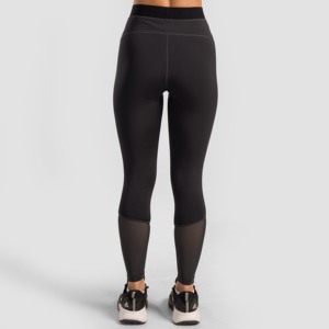 All in High Waisted Black Spandex/Nylon <b>Leggings</b> Custom Logo Breathable and Plus Size Sports Wear with <b>Mesh</b> Decoration XXL - Product Image 3