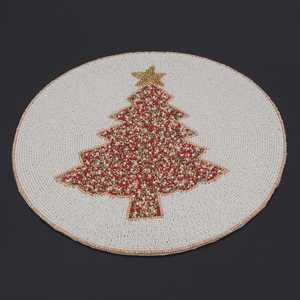 <b>Beaded</b> <b>Placemat</b> Handmade Round Charger for Luxury Dining & Holiday Decor Unique Piece Handmade <b>Beaded</b>, <b>Placemat</b>, Housewarming - Product Image 3