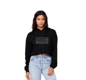 Women Yoga Wear Hoodies High Quality Fleece Material Full Sleeves and <b>Crop</b> <b>Top</b> Style Hot Looking Hooded Sweat Shirt for Women - Product Image 1