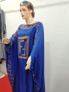 Robe Abaya Musulmane Ramadan Arabe Dubaï Eid Mubarak Mode Femme Robe Abaya Pierre Dorée Vêtement Islamique - Product Image 4
