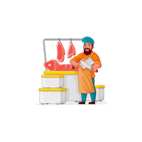 Développement de logiciels et d'applications pour boucheries, pour la livraison de poulet frais et de viande, et création d'une application intelligente de livraison de viande