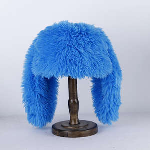 SIDDIQUI HOSINEX 2024 Women's Adult <b>Faux</b> <b>Fur</b> Solid Laminated Casual Plush Seamless Dyed Winter Warm Bow Ripped <b>Bucket</b> <b>Hat</b> - Product Image 5