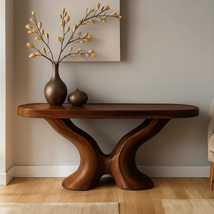 Mesa de madera maciza natural hecha a mano Mesa consola vintage mesa de granja hecha de Vietnam - Product Image 2