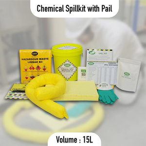 Chemical Spill Kit 15 Liter with Pail Portable Chemical Leak Control Absorbent Spill Kit for Industrial Plant Workshop - Product Image 2