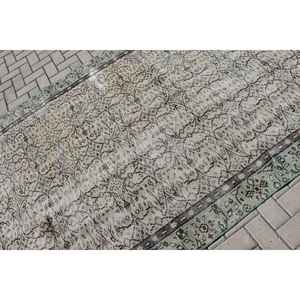 Alfombra Vintage, Alfombra Grande de 5.3x9.1 pies, Alfombra con Borde Verde - Product Image 5