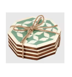 Indian Crafts Bone Inlay Coasters Mat & Pad High Quality Handmade Product Tableware <b>Decoration</b> Absorbent Coasters <b>Top</b> Trending - Product Image 1