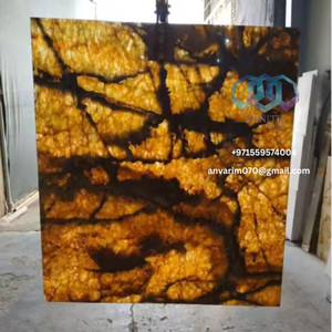 Dalles d'onyx polies violettes, bleues et dorées pour panneaux muraux décoratifs, salle de bain, design d'intérieur - Product Image 6