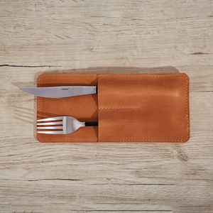 Estuche Enrollable para Cubiertos de Cuero Duradero de Lujo Personalizado, Estuche de Almacenamiento de Utensilios Impermeable y Resistente a los Golpes para Eventos de Catering al por Mayor - Product Image 2