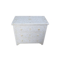 Commode en bois incrustée de nacre indienne faite à la main pour le salon, la chambre à coucher et le bureau