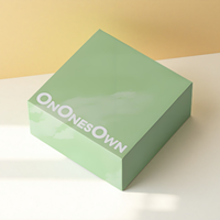 Boîte cadeau de luxe avec logo personnalisé, boîte carrée en carton rigide vert, boîte à bijoux personnalisée avec couvercle et base, avec insert en mousse