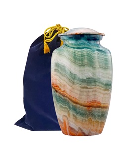 Blue <b>Keepsake</b> Cremation Urns for Human <b>Ashes</b> Metal <b>Keepsake</b> Cremation Urn <b>Ashes</b> Handcrafted Memorial Urn Funeral Custom Size - Product Image 1