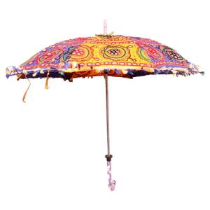 Parapluie de concepteur brodé été mode coton marche parapluie fabricant Inde rue mariage parapluie décoratif - Product Image 5