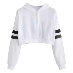 Sudadera Corta Personalizada de Algodón 100%, Estilo Crop Top, Talla Grande, Moda Femenina - Product Image 1