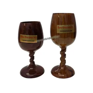 El işi ahşap şarap bardakları Goblets için en çok satan toptan el yapımı içme bardakları şarap Ale Mead