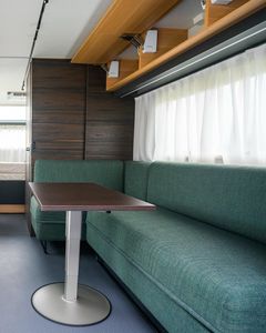 Modern Gray Aluminum Travel Trailer Caravan with Slide Out <b>Kitchen</b> 4 Person Capacity Comfortable RV for <b>Camping</b> - Product Image 3