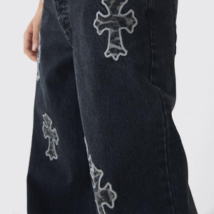 กางเกงยีนส์ผ้ายีนส์ทรงตรงแบบคลาสสิกสำหรับผู้ชายผ้ายืดเอวสูงมีซิปทรงกระเป๋าห้าแบบ - Product Image 5