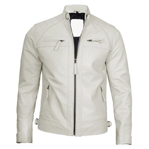 2026 OEM Top Demanding Original Beige Cowhide Leather <b>Jacket</b> For Men's 100% High Quality Low MOQ <b>Plus</b>-<b>Size</b> Winter Fashion <b>Jacket</b> - Product Image 1
