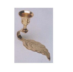 Leaf Shape Metal Votive <b>Holder</b> Best Quality Hand Curved <b>Candle</b> <b>Stick</b> Stand Use Aluminium Golden <b>Candle</b> <b>Holder</b> For Wedding & Home - Product Image 2