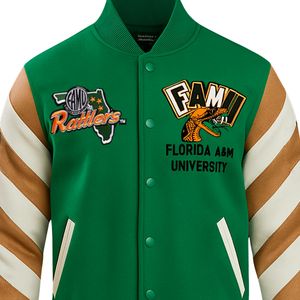 Veste de baseball universitaire en laine et cuir avec logo personnalisé pour hommes, manches imprimées, logo sur le devant, vestes pour hommes - Product Image 2